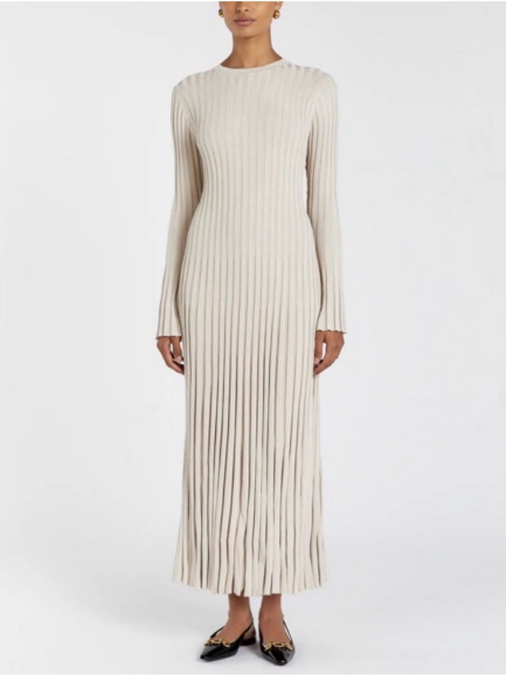 DISSH SYLVIA CREAM KNIT MIDI DRESS